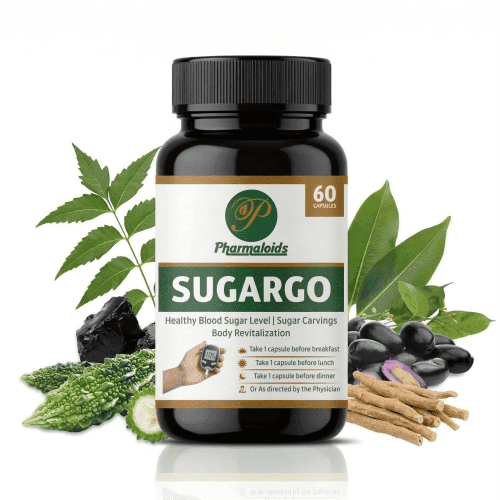 Pharmaloids SugarGo Capsules - Ayurvedic Blood Sugar Support & Diabetic Neuropathy Relief - 60 Capsules Pack of 515mg each