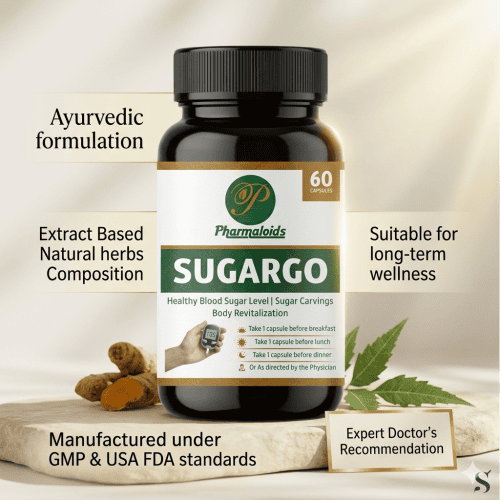 Pharmaloids SugarGo Capsules Bottle indicating its other features