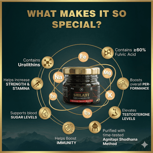 Pharmaloids Shudh Himalayan Shilajit Resin indicating its nutritional value