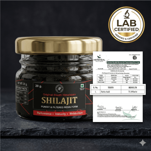Pharmaloids Shudh Himalayan Shilajit Resin Lab Test Showing Fulvic Acid 75%