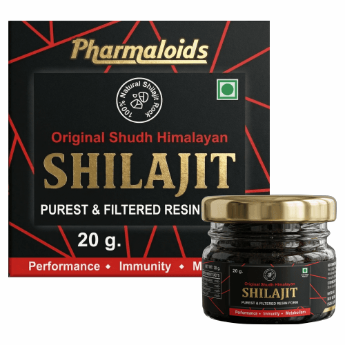 Pharmaloids Original Shudh Himalayan Shilajit Resin – Ayurvedic Supplement for Energy & Strength, Stamina & Testosterone Level Up - 20 Grams Pack