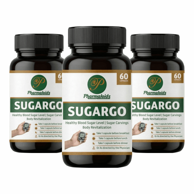 Pharmaloids SugarGo Capsules Pack of 3 (60 Capsules Each) - Ayurvedic Blood Sugar Support & Diabetic Neuropathy Relief