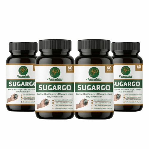Pharmaloids SugarGo Capsules Pack of 4 (60 Capsules Each) - Ayurvedic Blood Sugar Support & Diabetic Neuropathy Relief